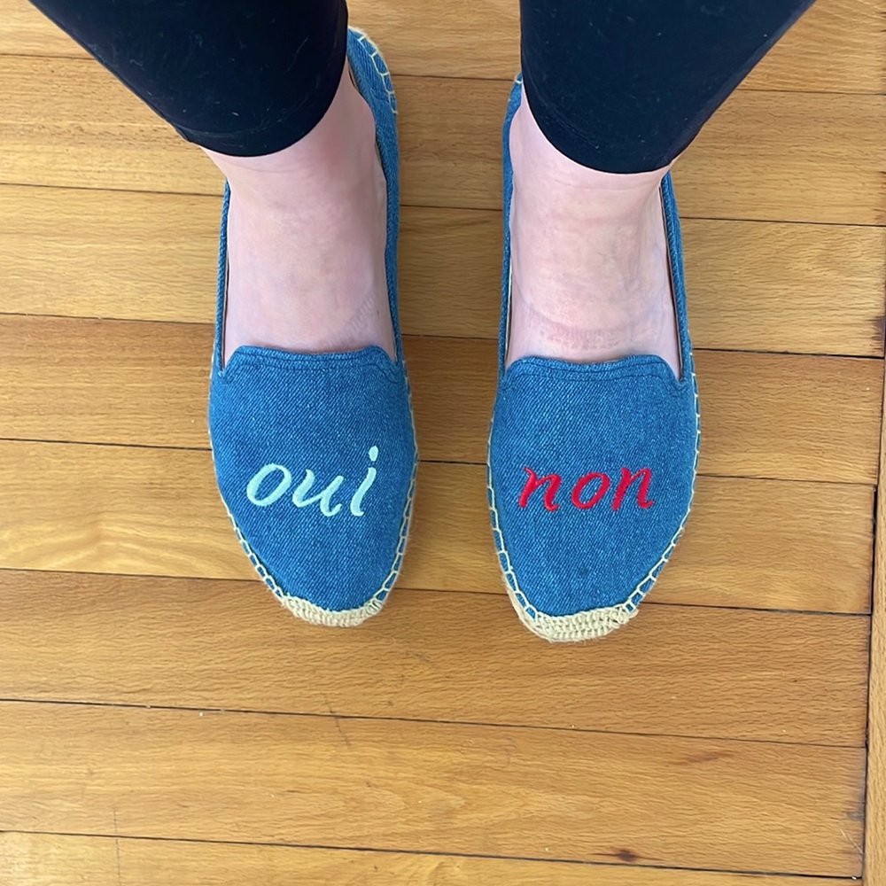 Soludos “Oui/Non” chambray espadrilles.